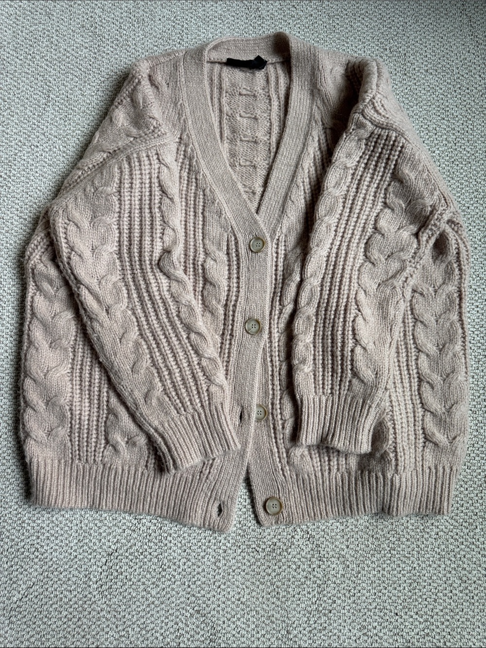 Jenni Kayne Blush Cable Knit Button Cardigan